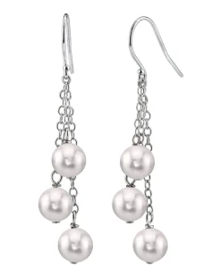 White Akoya Pearl Cluster Earrings