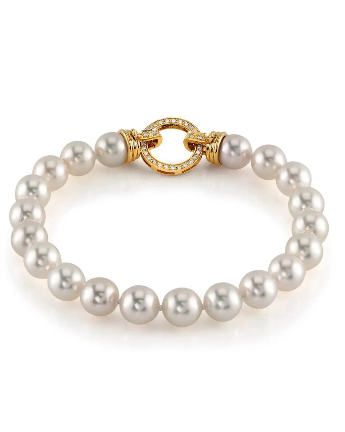White Hanadama Japanese Akoya Pearl Bracelet, 7.5-8.0mm