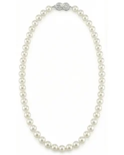 White Japanese Akoya Choker Length Pearl Necklace, 7.5-8.0mm - AAA Quality