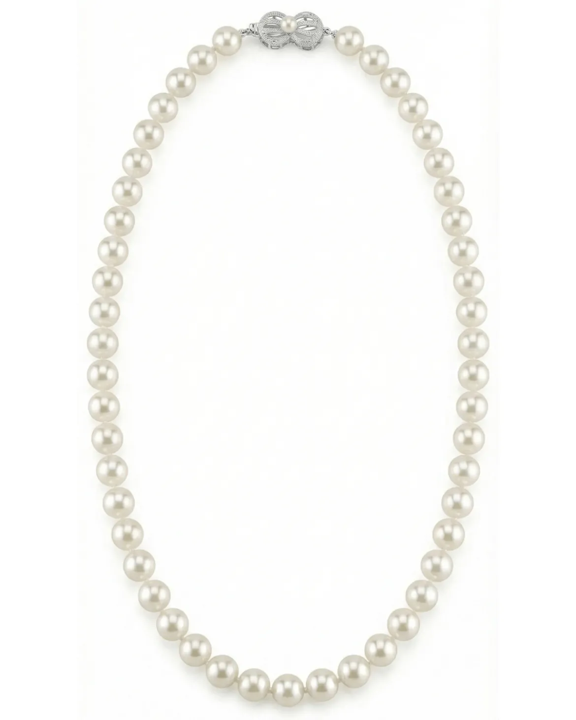 White Japanese Akoya Choker Length Pearl Necklace, 7.5-8.0mm - AAA Quality