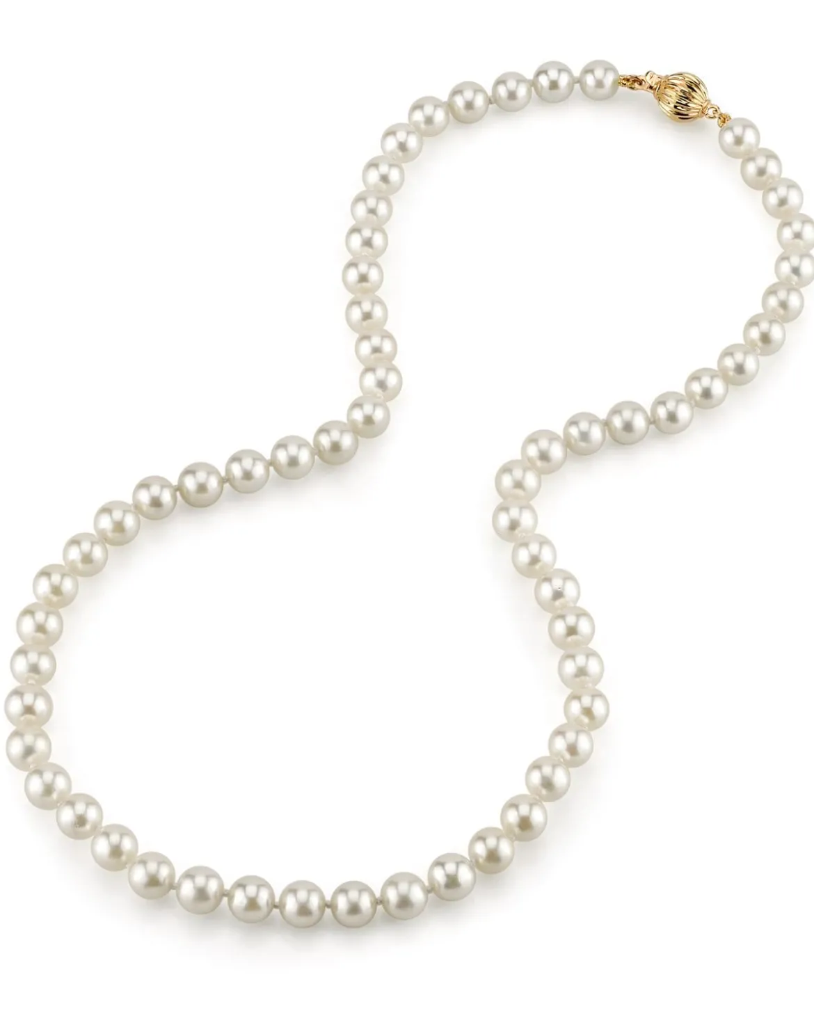 White Japanese Akoya Choker Length Pearl Necklace, 6.5-7.0mm - AAA Quality