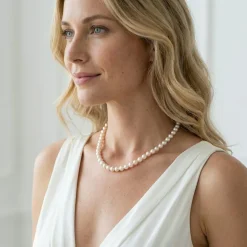 White Japanese Akoya Graduated Pearl Necklace, 8.0-10.0mm - AAA Quality