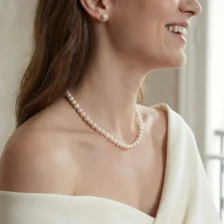 White Japanese Akoya Graduated Pearl Necklace, 6.0-9.0mm