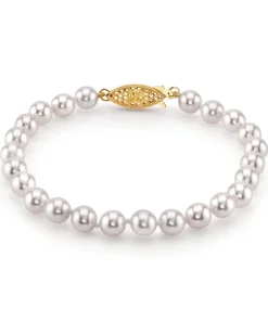 White Japanese Akoya Pearl Bracelet, 6.0-6.5mm