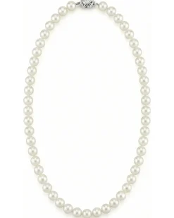 White Japanese Akoya Pearl Necklace, 8.0-8.5mm - AAA Quality