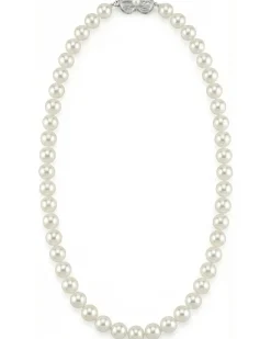 White Japanese Akoya Pearl Necklace, 7.5-8.0mm - AA+ Quality