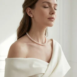 White Japanese Akoya Pearl Necklace, 7.5-8.0mm - AA+ Quality