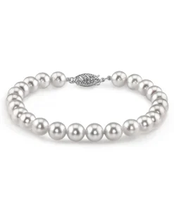 White Japanese Akoya Pearl Bracelet, 5.5-6.0mm - Choose Your Quality