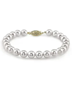 White Japanese Akoya Pearl Bracelet, 5.5-6.0mm - Choose Your Quality