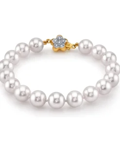 White Japanese Akoya Pearl Bracelet, 8.0-8.5mm