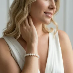White Japanese Akoya Pearl Bracelet, 8.0-8.5mm