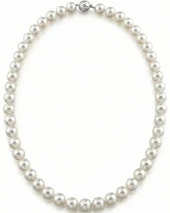 White Japanese Akoya Pearl Necklace, 9.5-10.0mm - AA+ Quality