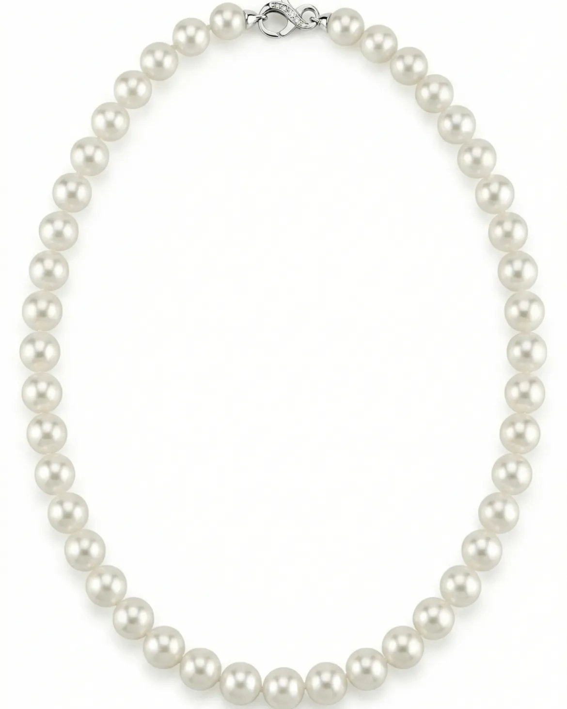 White Japanese Akoya Pearl Necklace, 9.0-9.5mm - AAA Quality