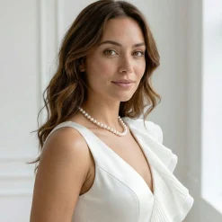 White Japanese Akoya Pearl Necklace, 8.5-9.0mm - AA+ Quality
