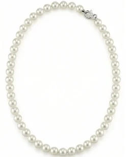 White Japanese Akoya Pearl Necklace, 9.0-9.5mm - AA+ Quality