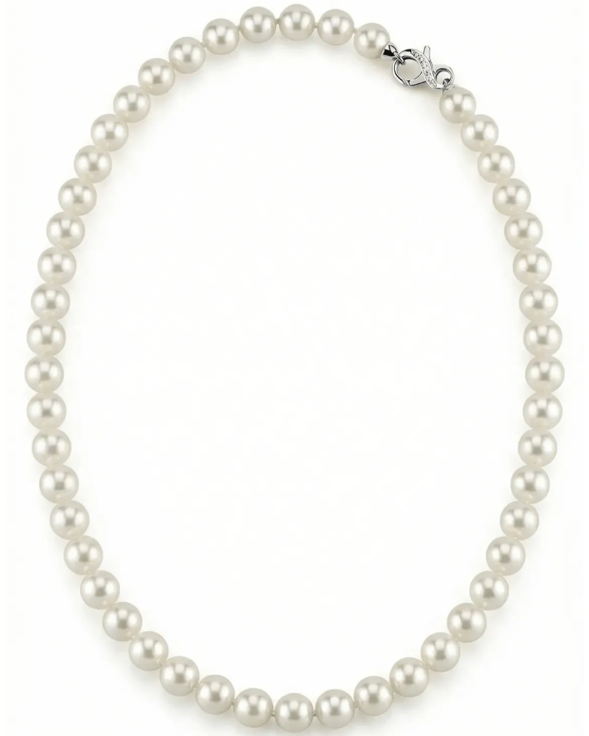 White Japanese Akoya Pearl Necklace, 9.0-9.5mm - AA+ Quality