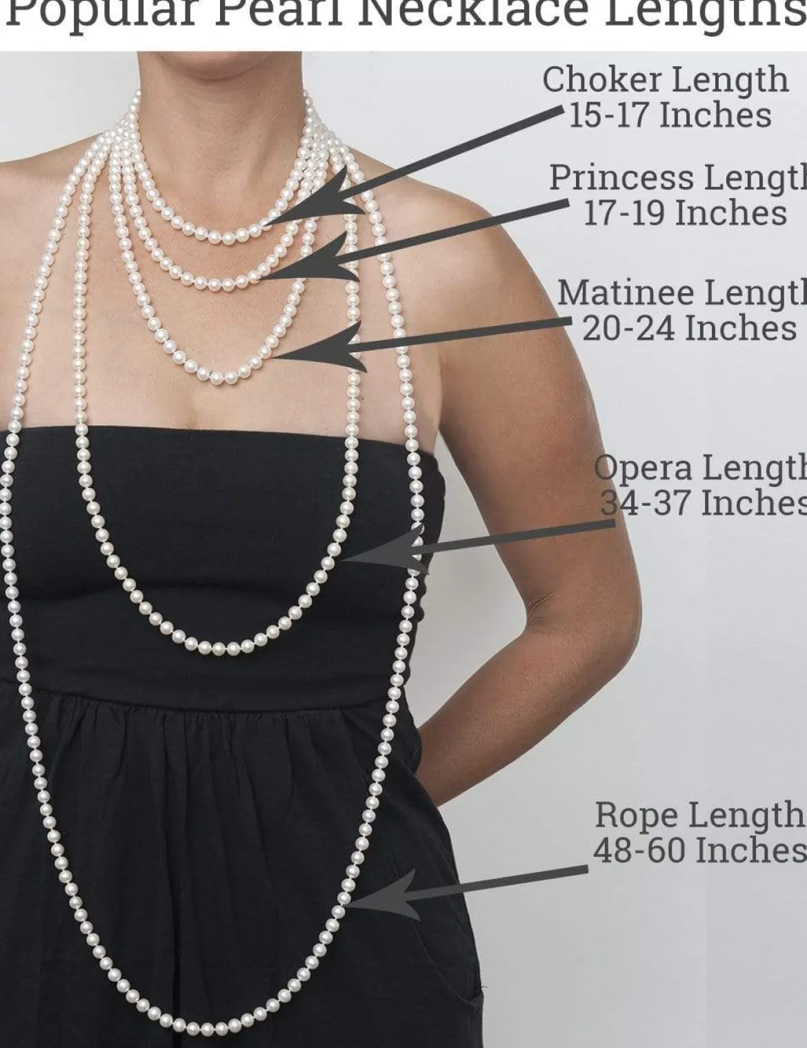 White Japanese Akoya Pearl Necklace & Earring 2-Piece Set, 7.0-7.5mm