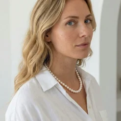 White Japanese Akoya Pearl Necklace, 6.5-7.0mm - AA+ Quality