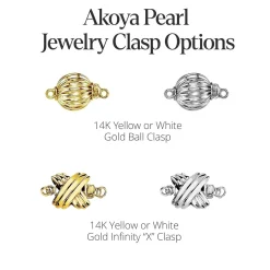 White Japanese Akoya Pearl Necklace & Earring 2-Piece Set, 8.5-9.0mm