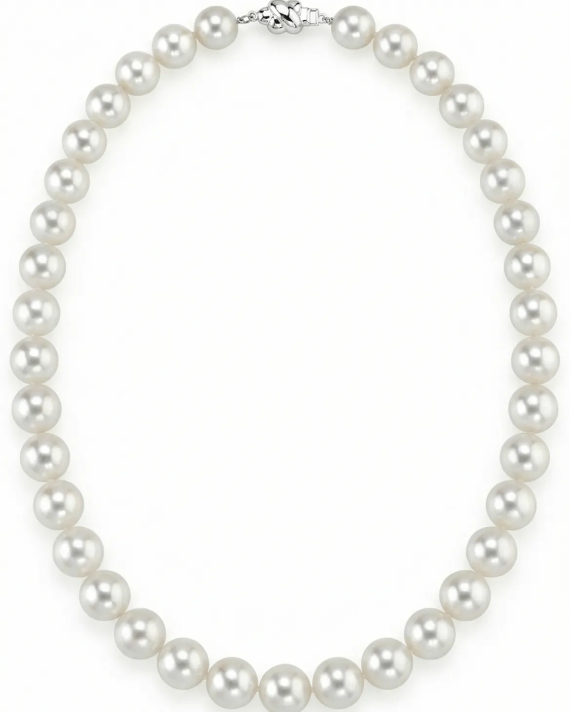 White Japanese Akoya Pearl Necklace, 10.0-10.5mm - AAA Quality
