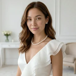 White Japanese Akoya Pearl Necklace, 10.0-10.5mm - AAA Quality