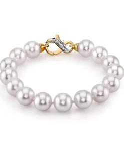 White Japanese Akoya Pearl Bracelet, 9.0-9.5mm