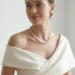 White Japanese Akoya Pearl Necklace, 8.0-8.5mm - AA+ Quality