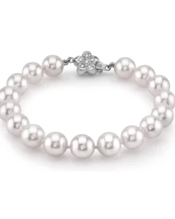 White Japanese Akoya Pearl Bracelet, 8.5-9.0mm