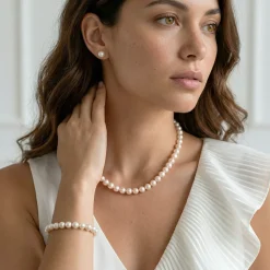 White Japanese Akoya 3-Piece Pearl Jewelry Set, 8.0-8.5mm