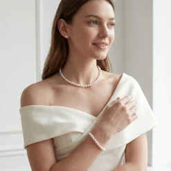 White Japanese Akoya 3-Piece Pearl Jewelry Set, 7.5-8.0mm