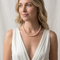 White Japanese Hanadama Akoya Pearl Necklace, 8.0-8.5mm