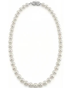 White Japanese Hanadama Akoya Pearl Necklace, 8.0-8.5mm