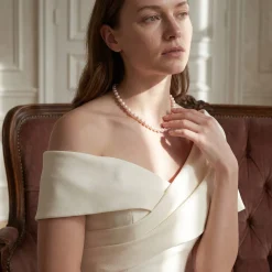 White Japanese Hanadama Akoya Pearl Necklace, 8.5-9.0mm