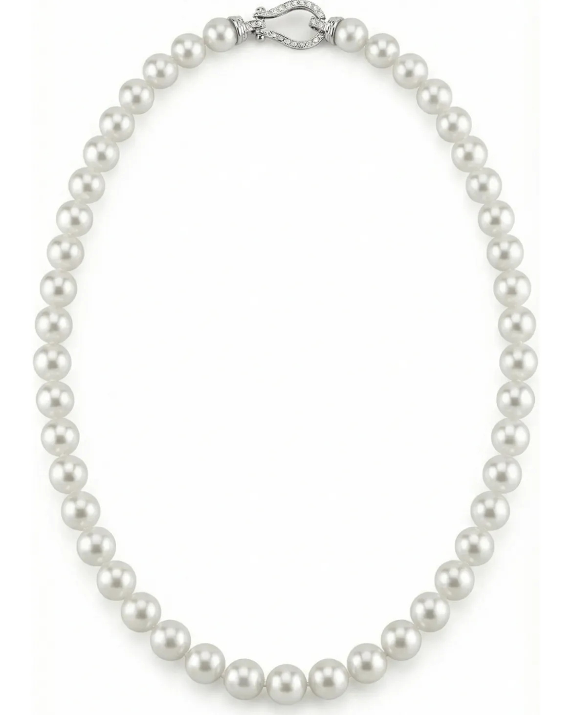 White Japanese Hanadama Akoya Pearl Necklace, 8.5-9.0mm