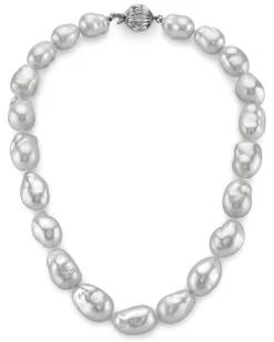 White South Sea Baroque Pearl Necklace, 14.0-15.0mm