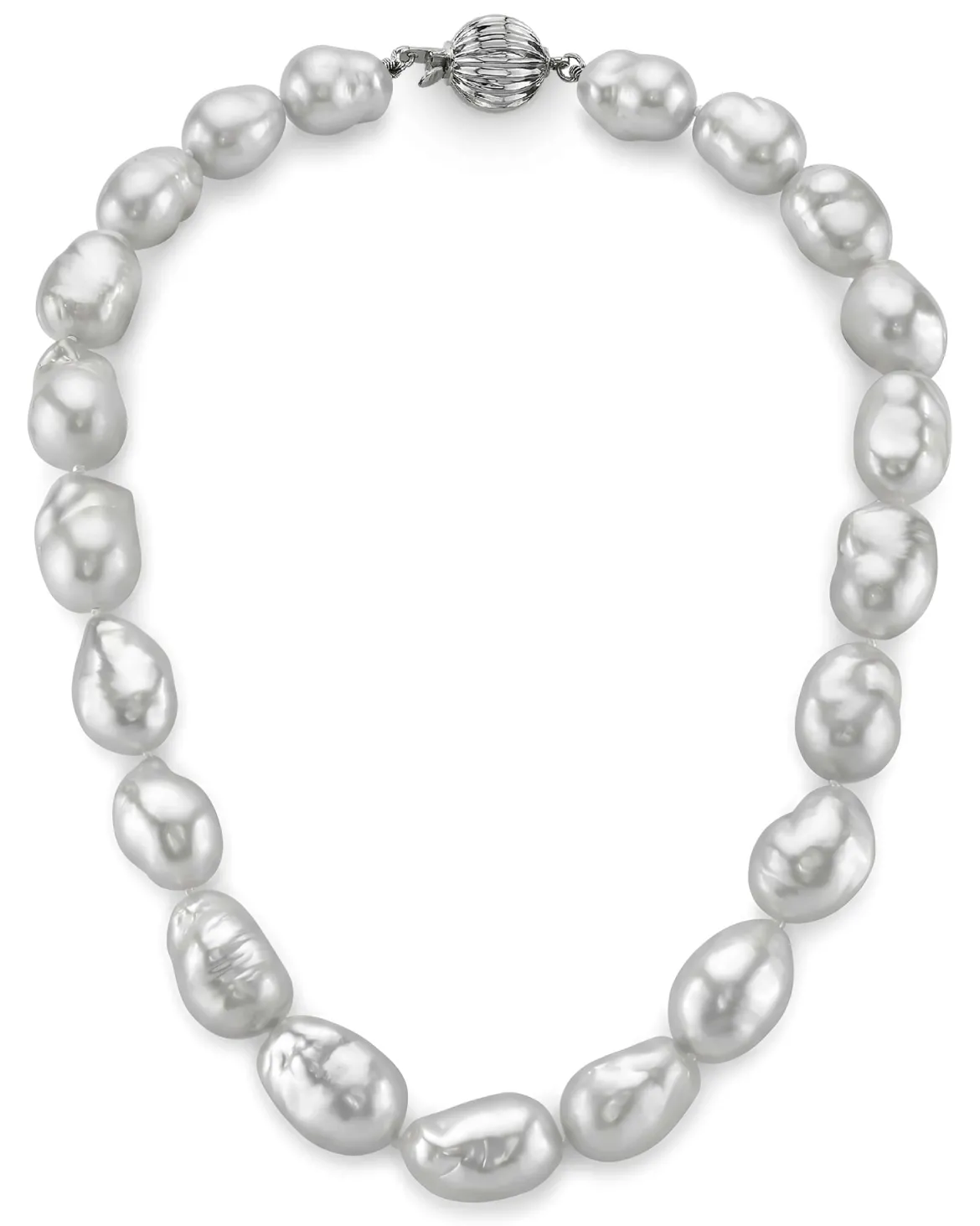 White South Sea Baroque Pearl Necklace, 14.0-15.0mm