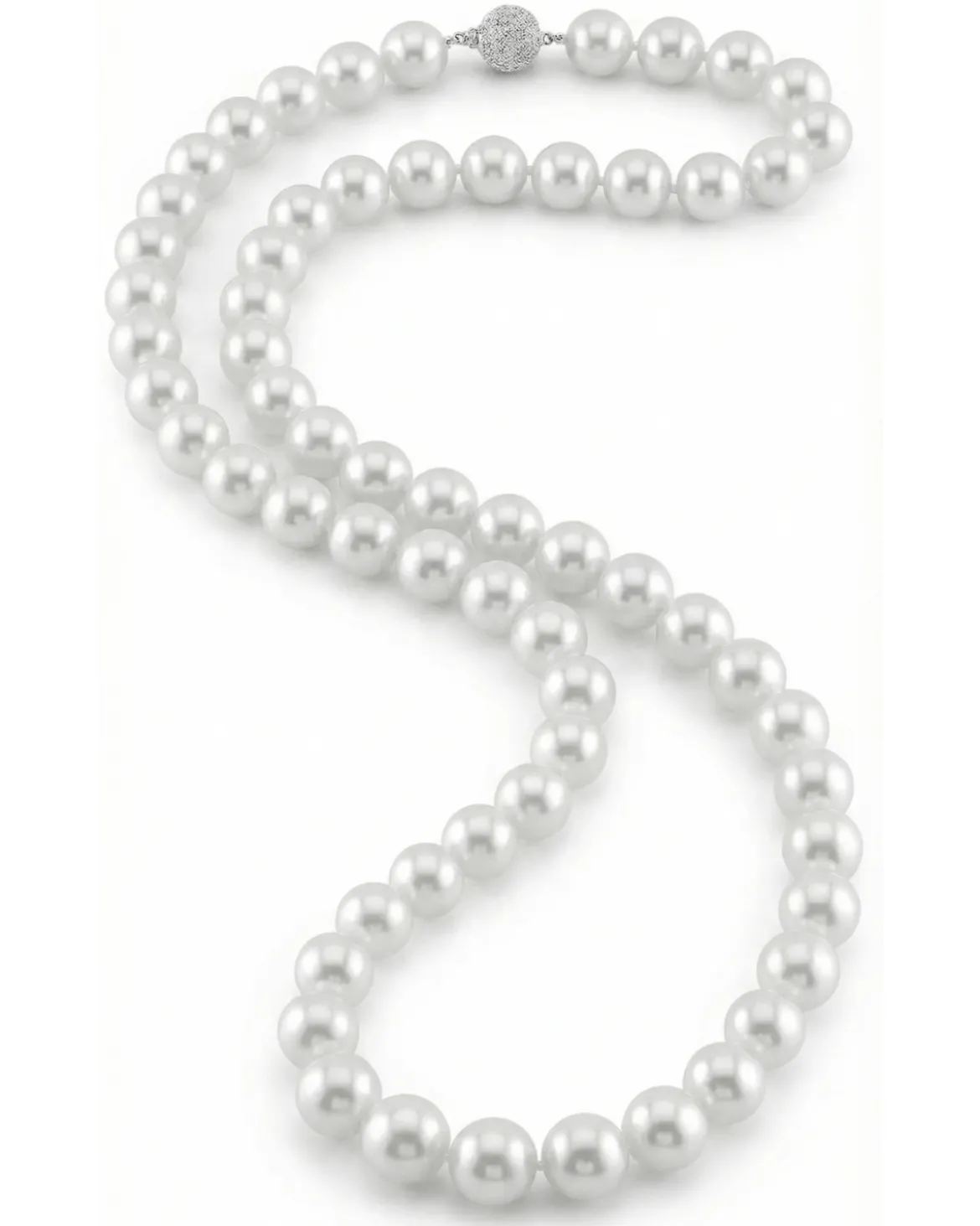 White South Sea Opera Length Pearl Necklace, 12.0-14.0mm - AAAA Quality