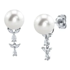 White South Sea Pearl & Diamond Kiara Earrings