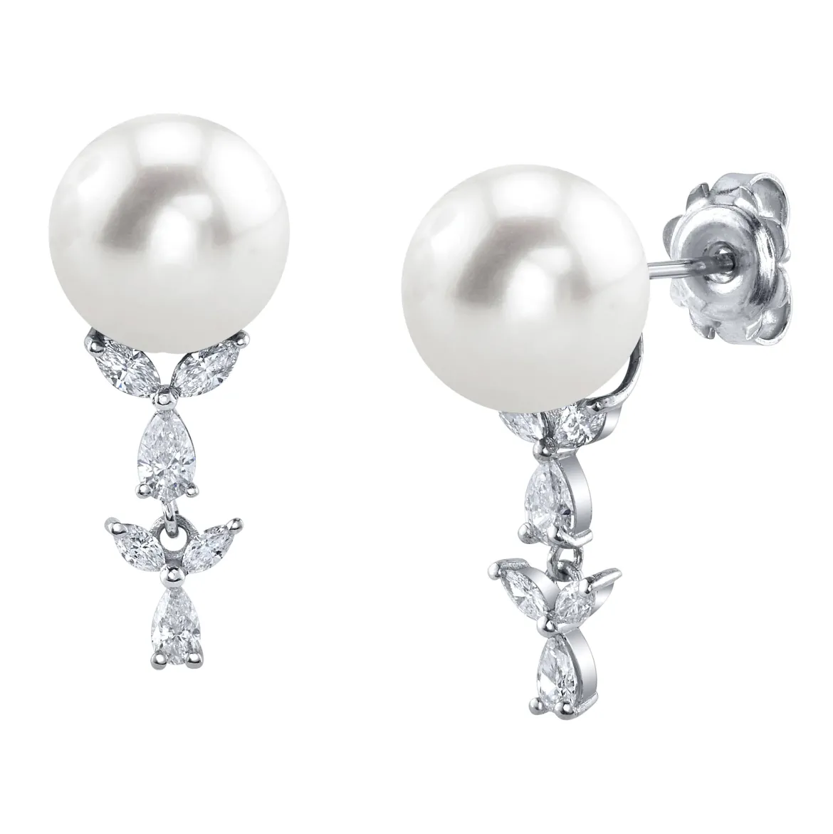 White South Sea Pearl & Diamond Kiara Earrings