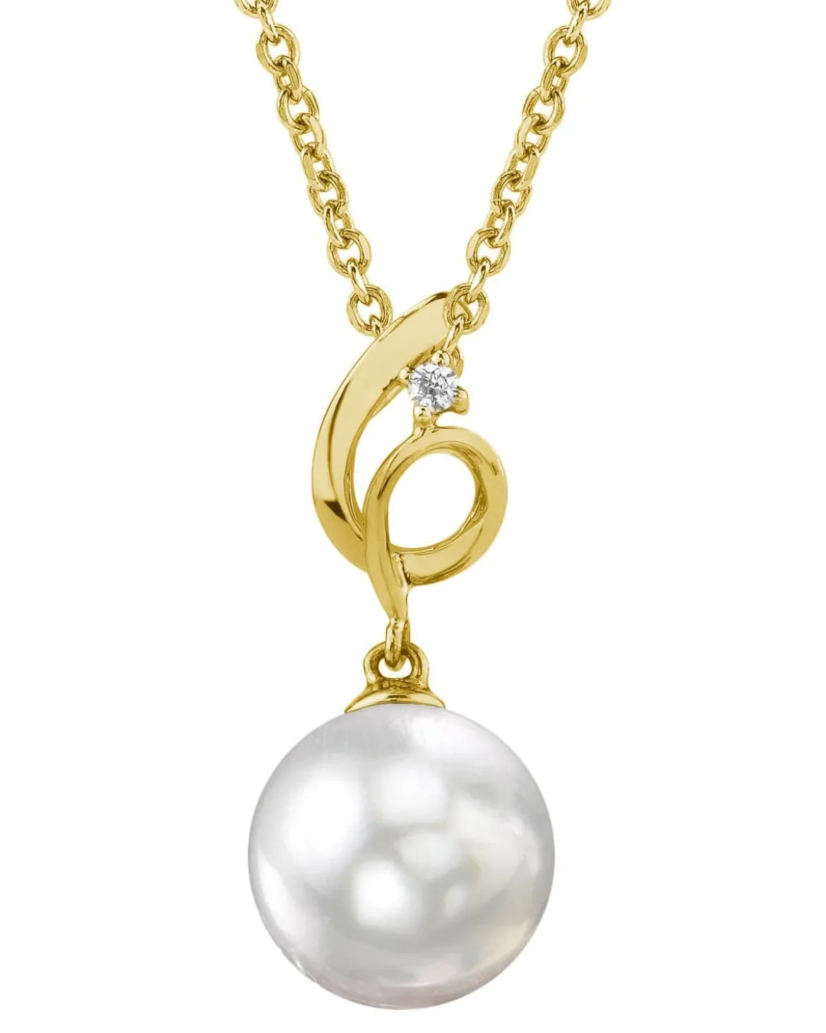 White South Sea Pearl & Diamond Pirouette Pendant