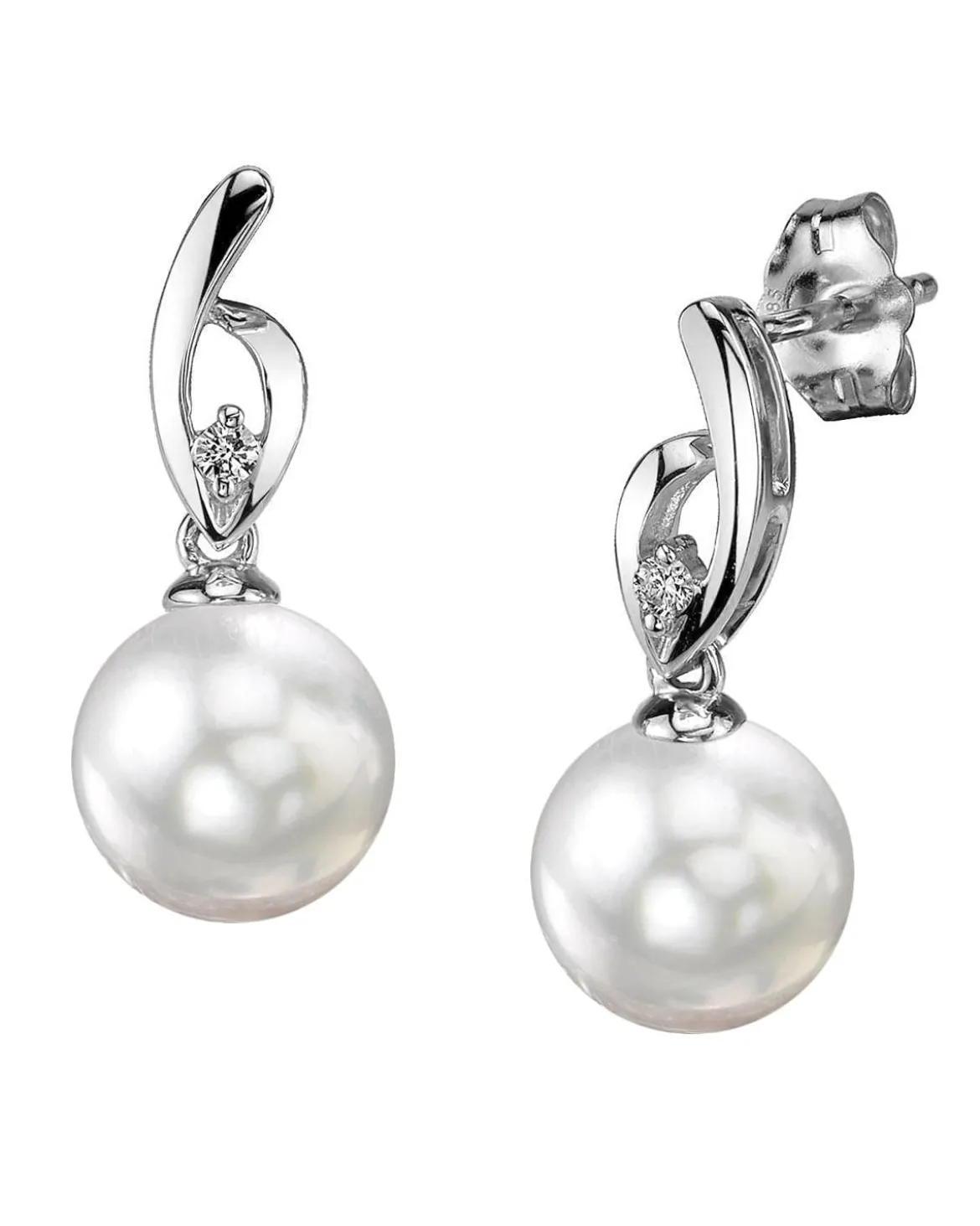 White South Sea Pearl & Diamond Asterie Earrings