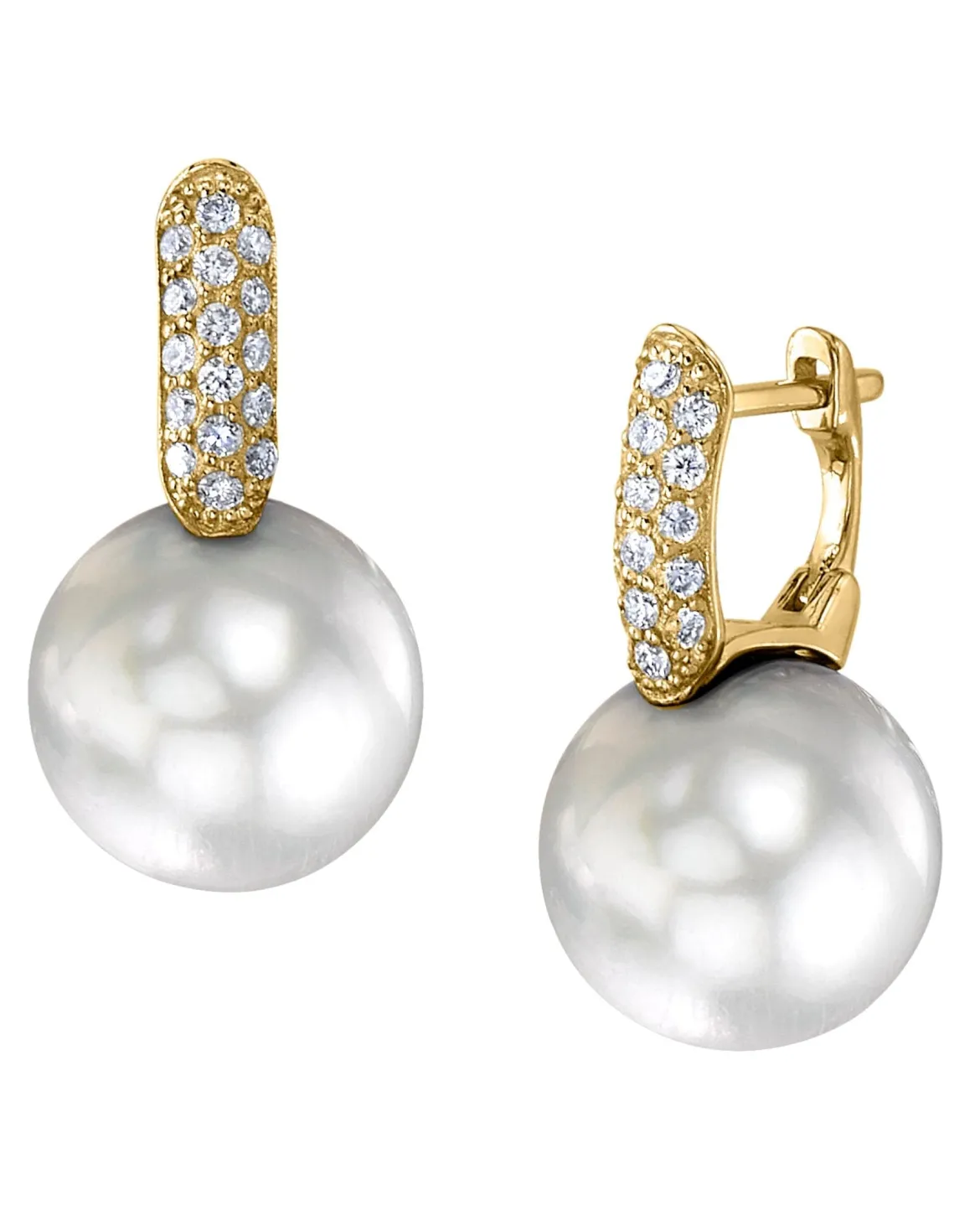 White South Sea Pearl & Diamond Calypso Earrings