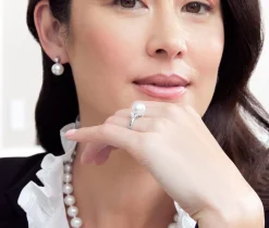 White South Sea Pearl & Diamond Papillon Ring