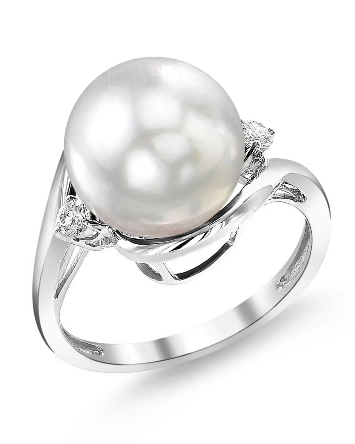 White South Sea Pearl & Diamond Sorbet Cocktail Ring