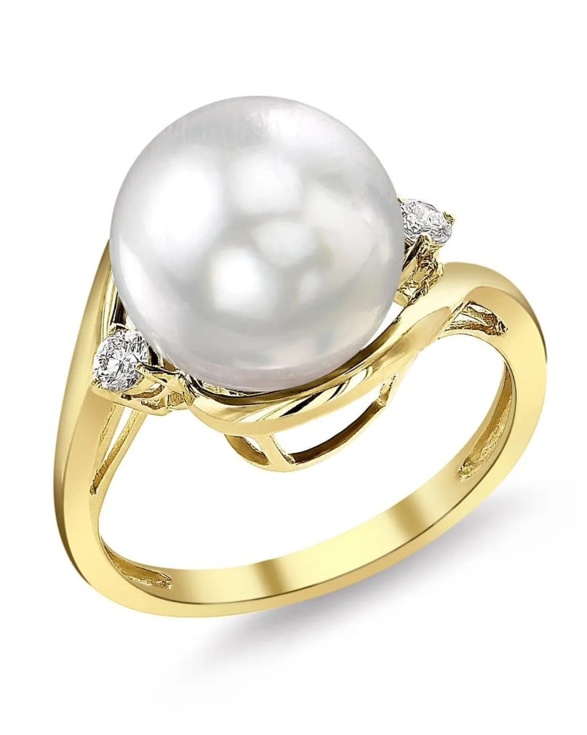 White South Sea Pearl & Diamond Sorbet Cocktail Ring