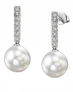 White South Sea Pearl & Diamond High Life Dangle Earrings