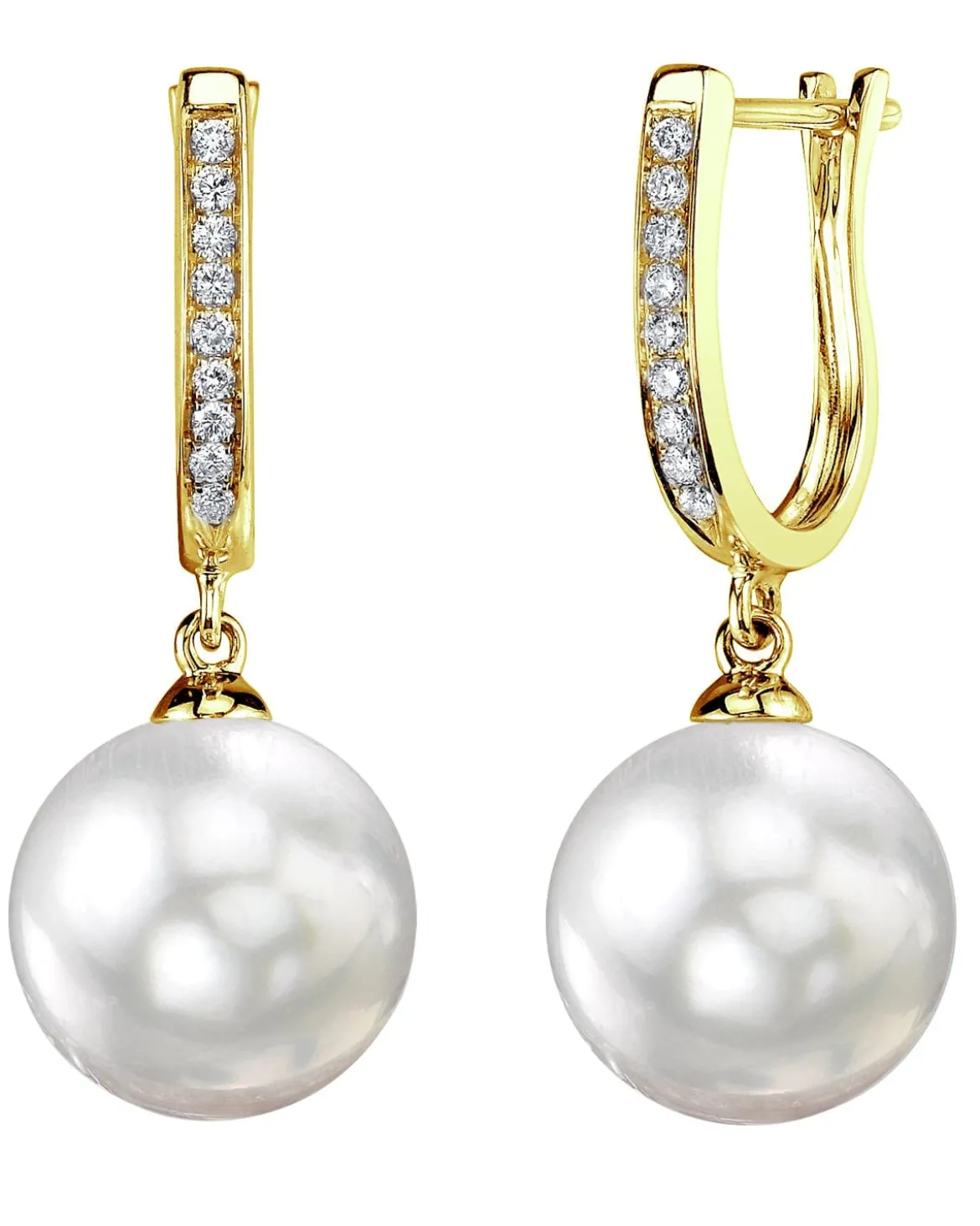 White South Sea Pearl & Diamond Captivate Dangle Earrings