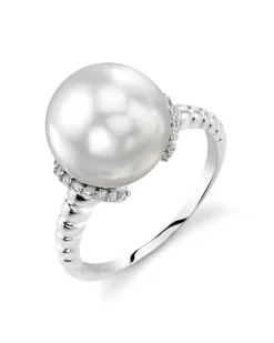 White South Sea Pearl & Diamond Emerge Ring