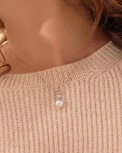 White South Sea Pearl & Diamond Bezel Pendant