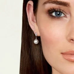 White South Sea Pearl & Diamond Pirouette Earrings